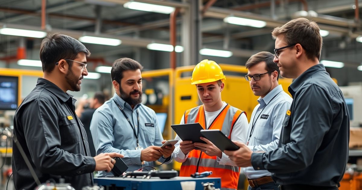 employees engaged in training sessions